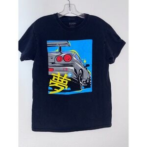 Eldon Mens Nissan Skyline GT-R R34 Graphic T-Shirt Black Size Medium JDM Car Tee